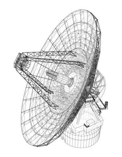 radio telescope concept outline vector image