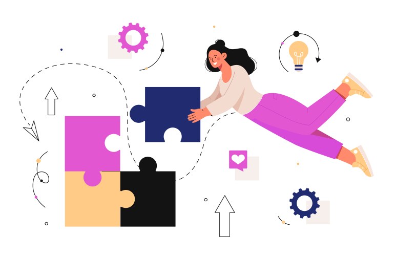 Problem solving process vector image
