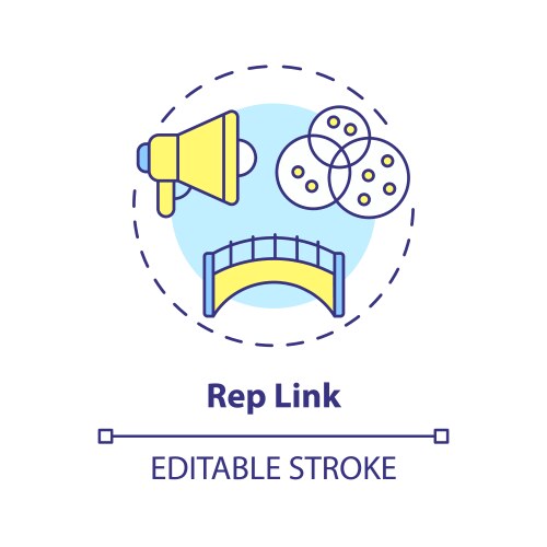 Rep link multi color concept icon vector image