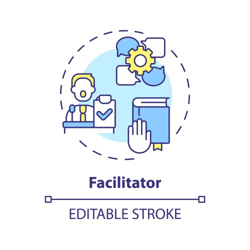 facilitator multi color concept icon vector image vector image