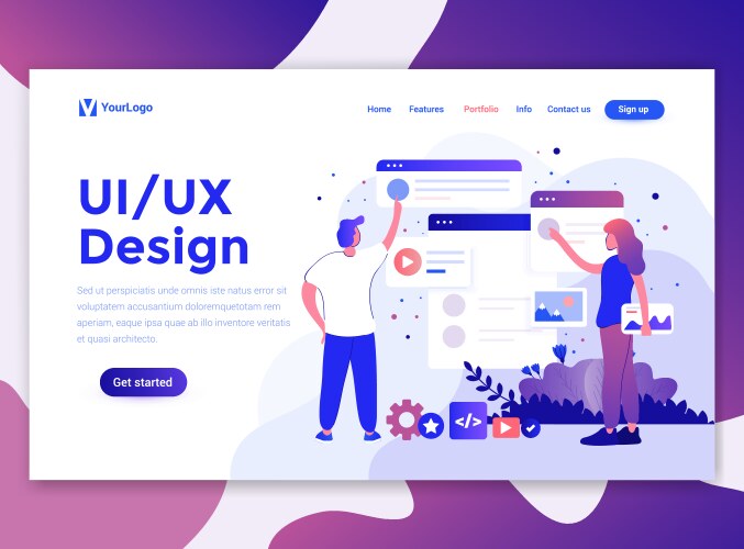 flat modern design of website template - ui vector image