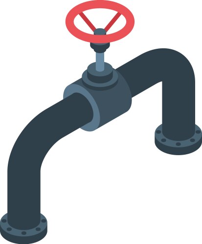 Oil pipeline valve composition vector image