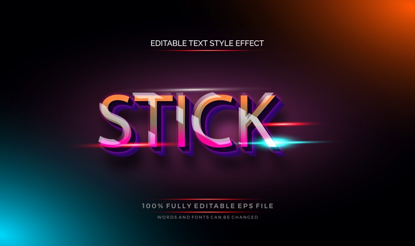 Modern editable text style effect gradient color vector image