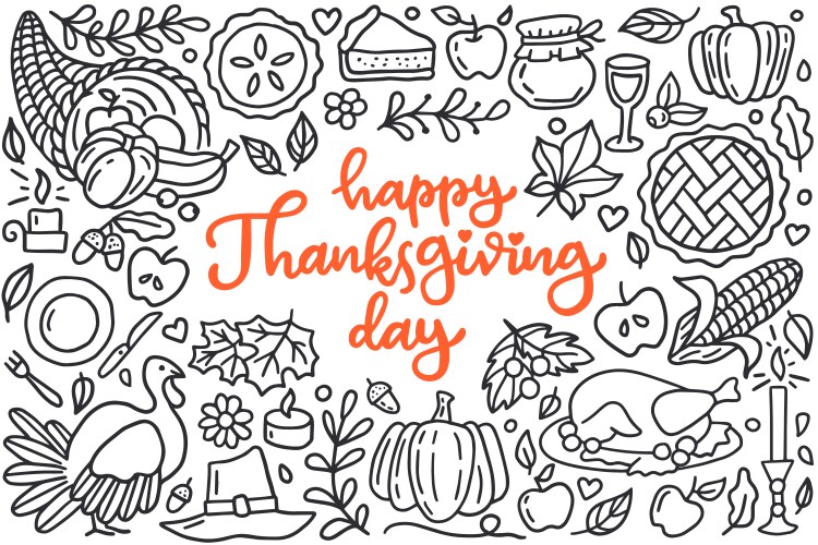 happy thanksgiving day poster with greetings