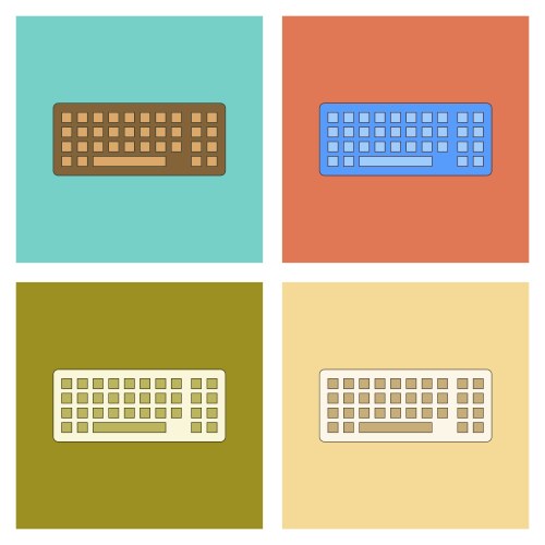 Assembly flat icon computer keyboard vector image