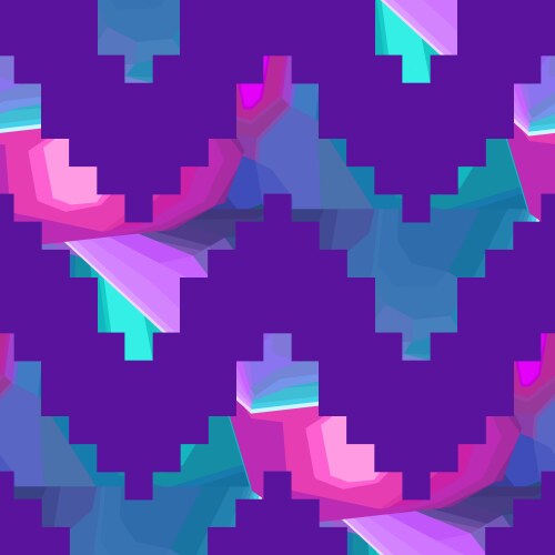 Abstract seamless chevron pattern in pixel art vector image