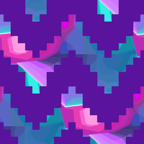 Abstract seamless chevron pattern in pixel art vector image