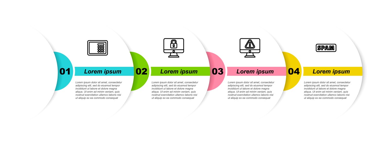 Set line safe lock on computer monitor vector image