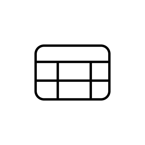 Table layout icon set web excel data symbol vector image