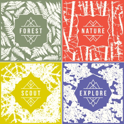 Label design with seamless patterns vektorbild