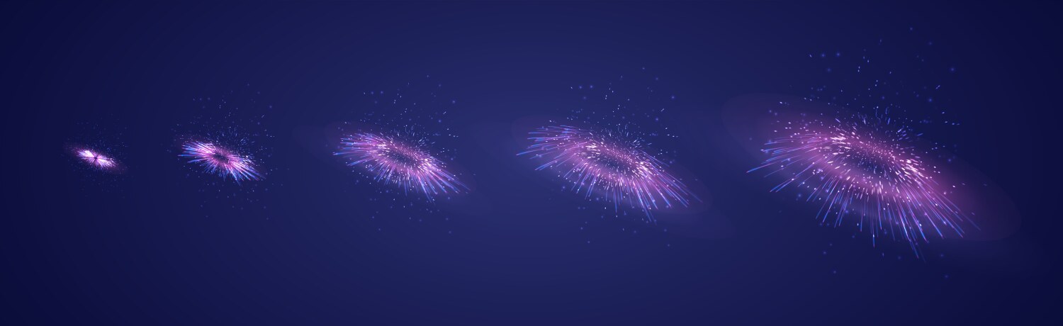 Set different stages a firework explosion vector image