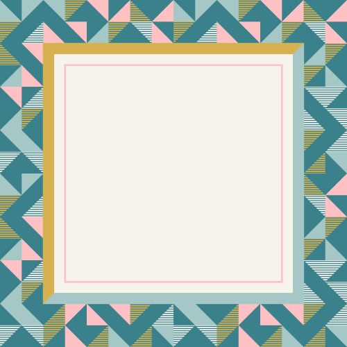 square frame in retro colors abstract geometric vector image vector image