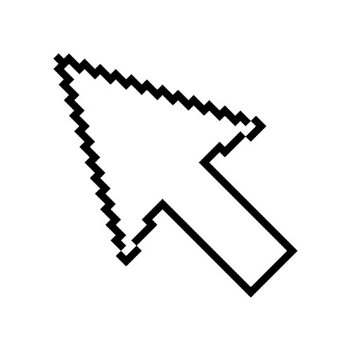 Arrow pixel icon web cursor click mouse symbol vector image