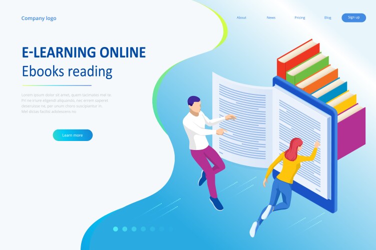 Isometric learning languages concept landing page Vector Image