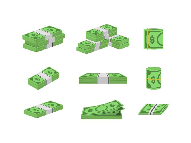 Money Bundles - Currency Stack Vector Image