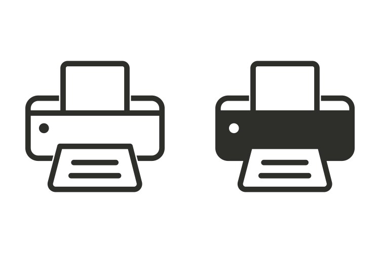 Print icon set printer Royalty Free Vector Image