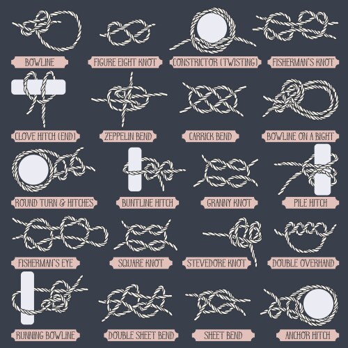 Nautical letters from hand rope thread Royalty Free Vector