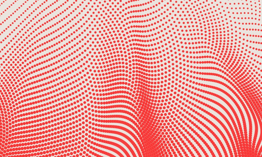 Abstract red wave halftone background vector image