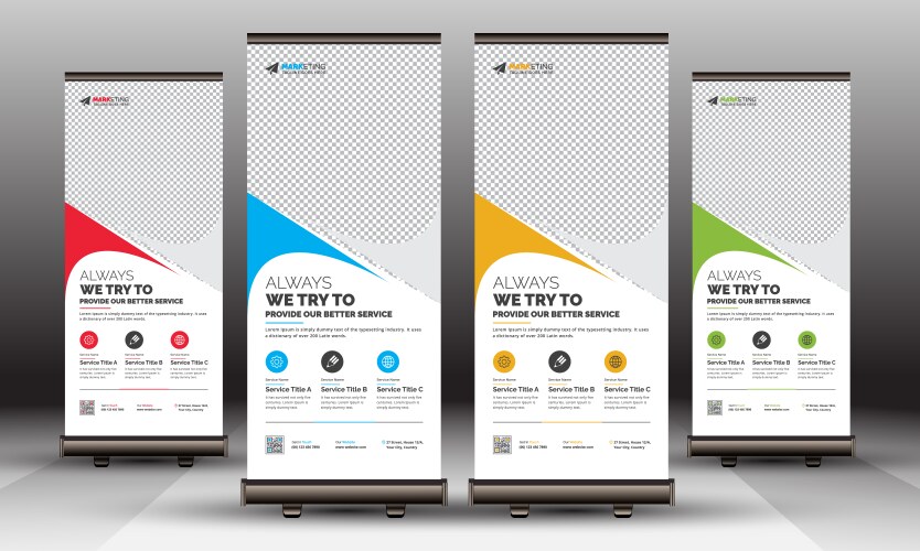 Corporate roll up banner standee x template vector image