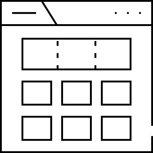 Grid system ux ui design line icon vector image