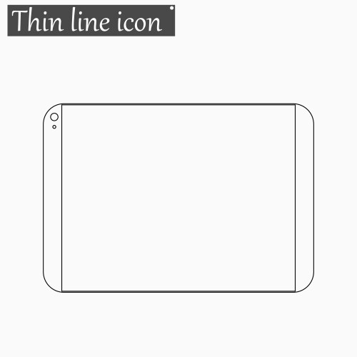 Tablet computer icon style thin line vector image