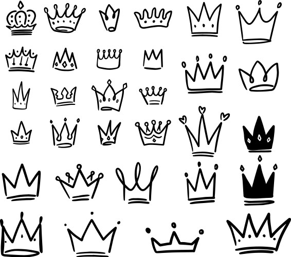 Sketching Crowns & Coronets Vector Image