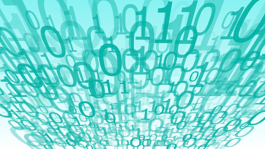 Mint green computer cloud numbers random binary vector image