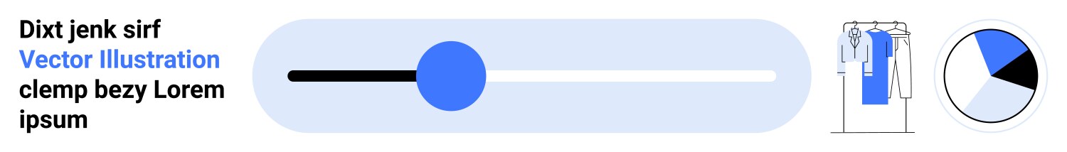 User interface elements with slider pie chart vector image