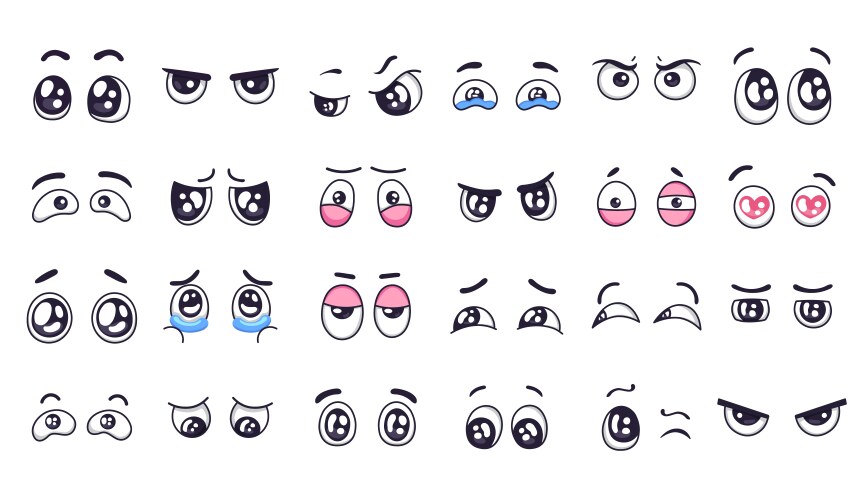 cartoon eyes comic watching eye funny facial vector