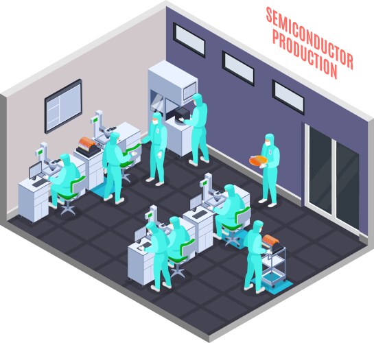 semicondoctor production concept vector image