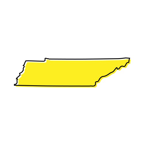 Simple outline map of tennessee is a state vector image