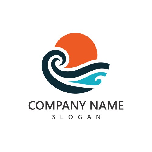 Tropical beach logo design template Royalty Free Vector