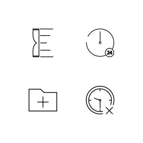 Time linear icons set simple outline vector image