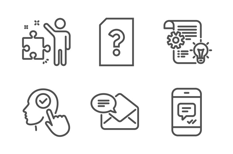 Cogwheel unknown file and select user icons set vector image