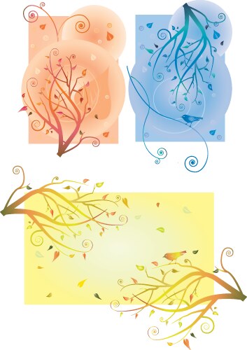 Border design with birds on tree Royalty Free Vector Image