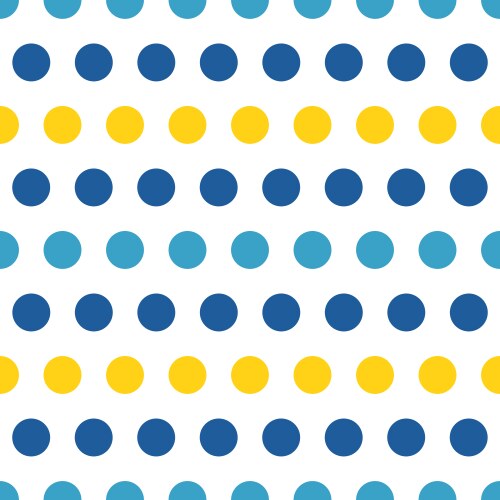 blue and yellow polka dots seamless pattern vector