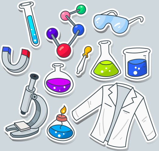 Science Lab Objects Collection Royalty Free Vector Image