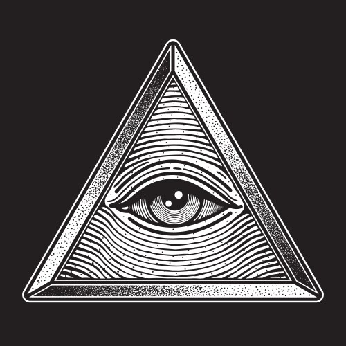 Eye Triangle Symbol Vector Image