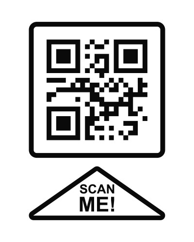 Scan me icon qr code in square frame quick vector image