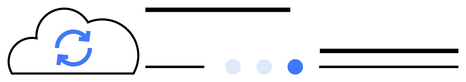Cloud synchronization process with minimalistic vector image