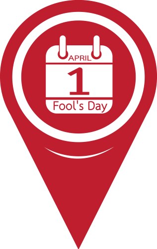 Map pin pointer calendar of april fools day icon vector image