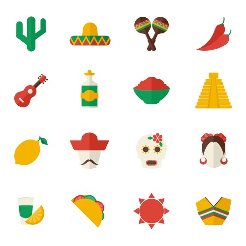 Mexico realistic set Royalty Free Vector Image