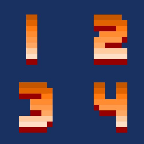 Pixel retro numbers computer game design vector image