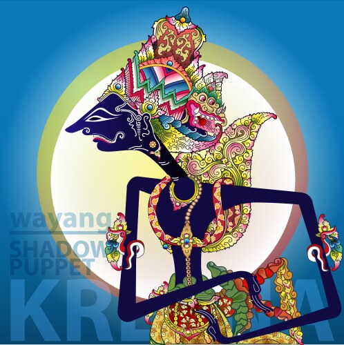 wayang kresna shadow puppets character vector