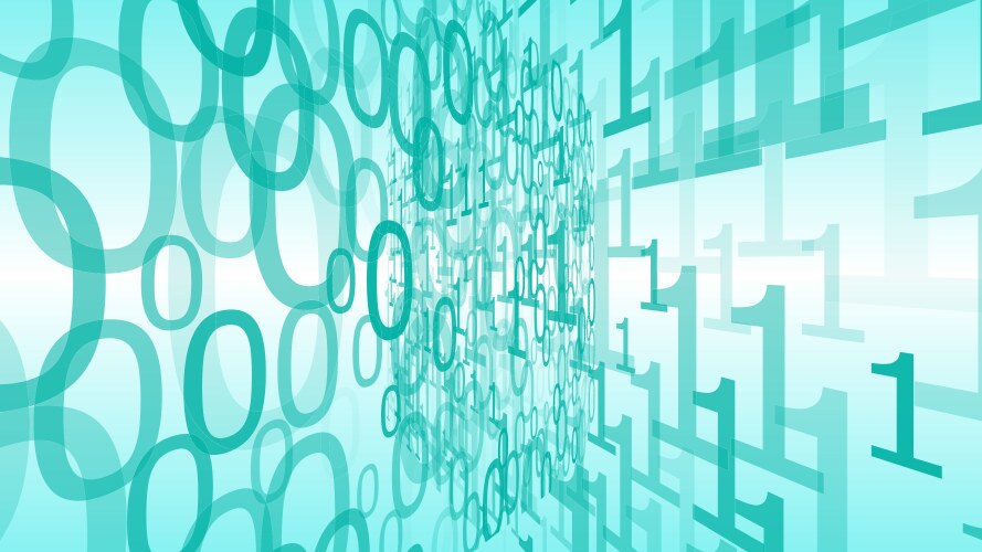Mint green color computer cloud random numbers vector image