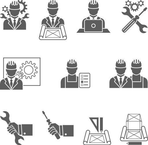 Engineer icon flat Royalty Free Vector Image - VectorStock