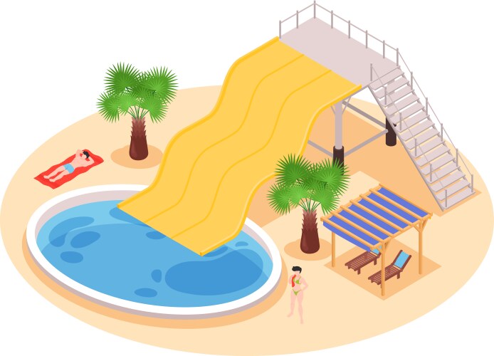 Kids at the water park Royalty Free Vector Image