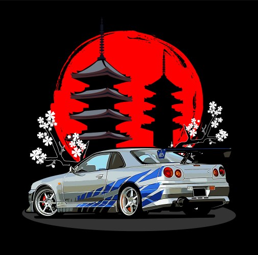 Jdm car template for design needs Royalty Free Vector Image