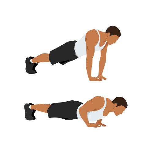 Man doing diamond push up exercise for tricep vector image