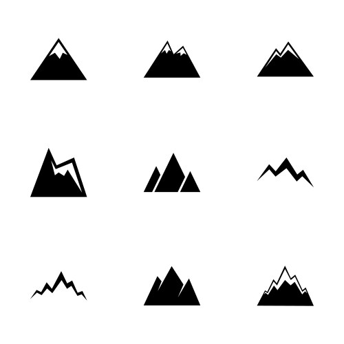 Set of mountain icons Royalty Free Vector Image